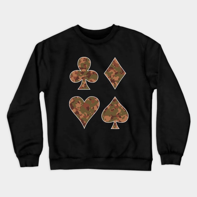 The Four French Suits Camouflage Crewneck Sweatshirt by DiegoCarvalho